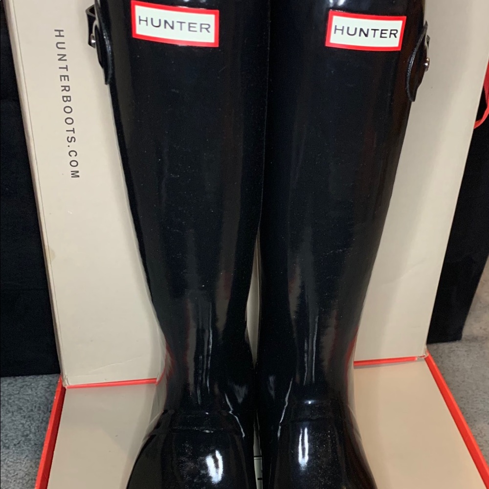 ‼️Black Glossy Hunter Boots ‼️